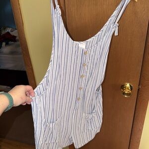 Xhilaration Blue and White Striped Romper